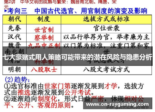 七大豪赌式用人策略可能带来的潜在风险与隐患分析